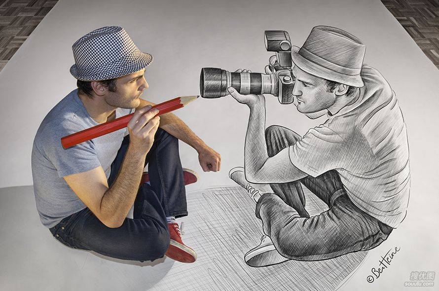 铅笔Vs相机-创意绘画和摄影1图片