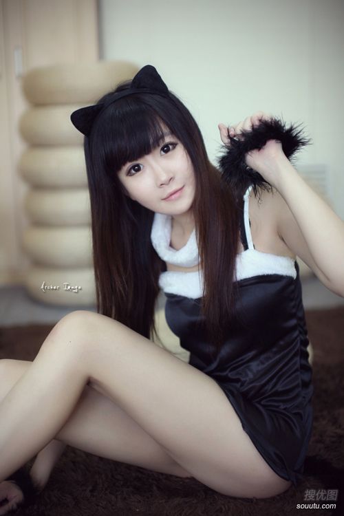 可爱猫女图片，黑猫少女写真萌图集图片