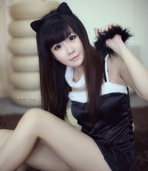 可爱猫女图片，黑猫少女写真萌图集组图1