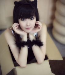 可爱猫女图片，黑猫少女写真萌图集组图3