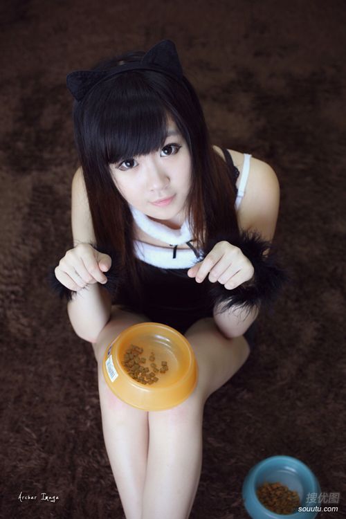 可爱猫女图片，黑猫少女写真萌图集套图5