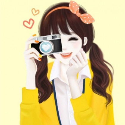可爱韩版女孩插画QQ头像-超卡哇伊的韩系女孩插画