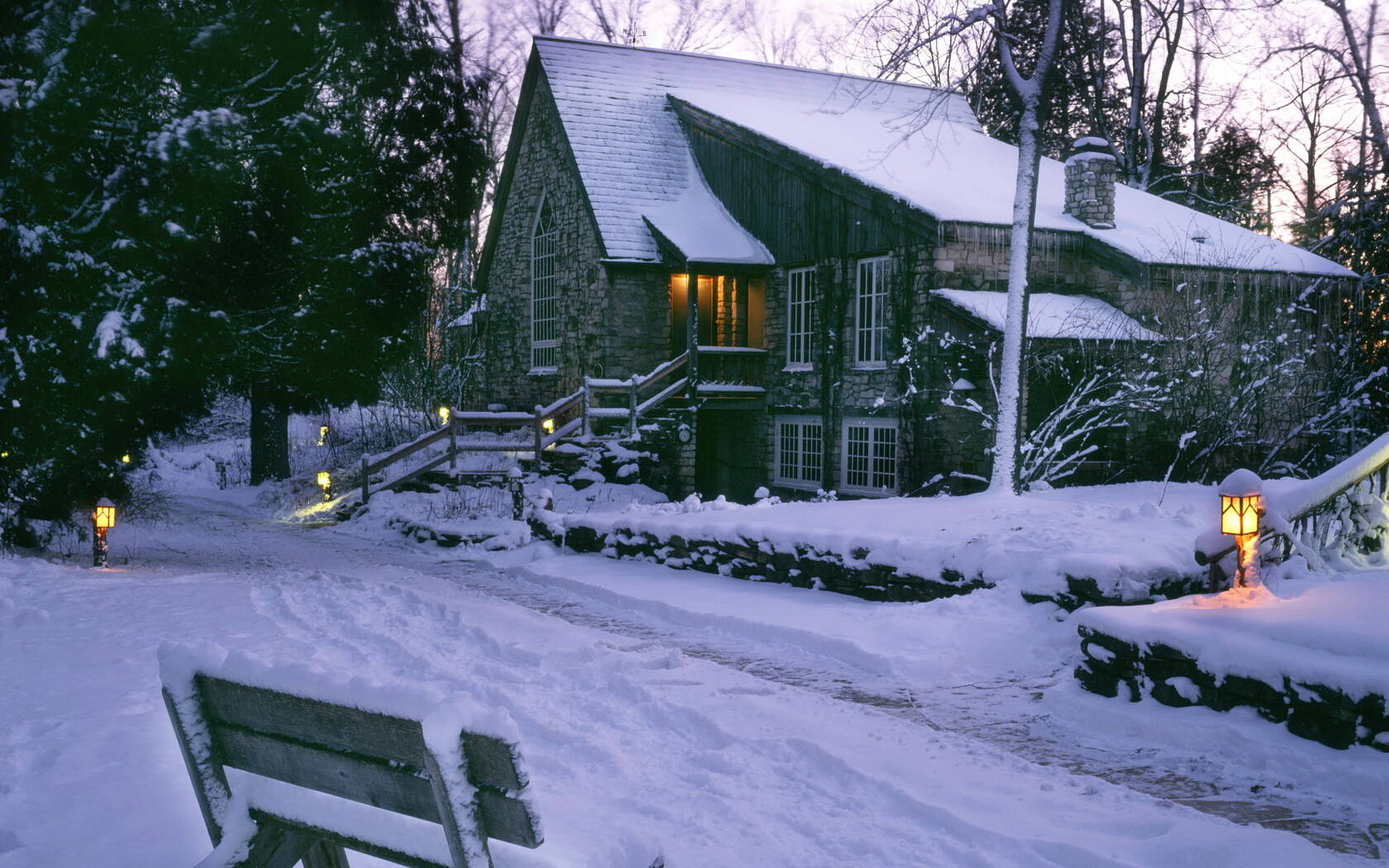 森林里的白雪电脑壁纸下载第16张图片