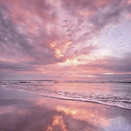 夕阳夕照下的海水，海潮，海边唯美风景微信头像