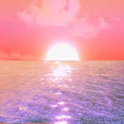 夕阳夕照下的海水，海潮，海边唯美风景微信头像