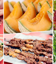 新疆美食图片素材-哈密瓜，葡萄，烤全羊组图1