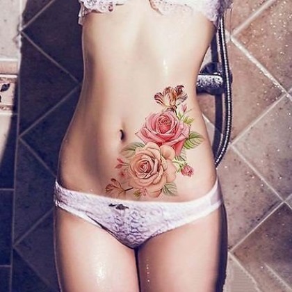 性感个性唯美适合女生腹部位置的纹身图案