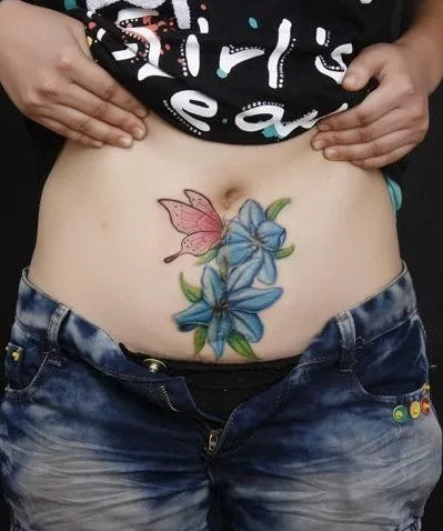 性感个性唯美适合女生腹部位置的纹身图案图片
