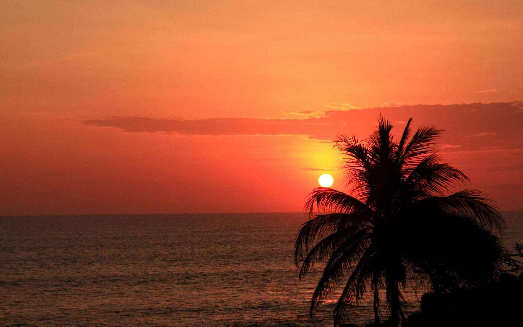 唯美夕阳下的大海，海边等好看景色风景壁纸图片套图4