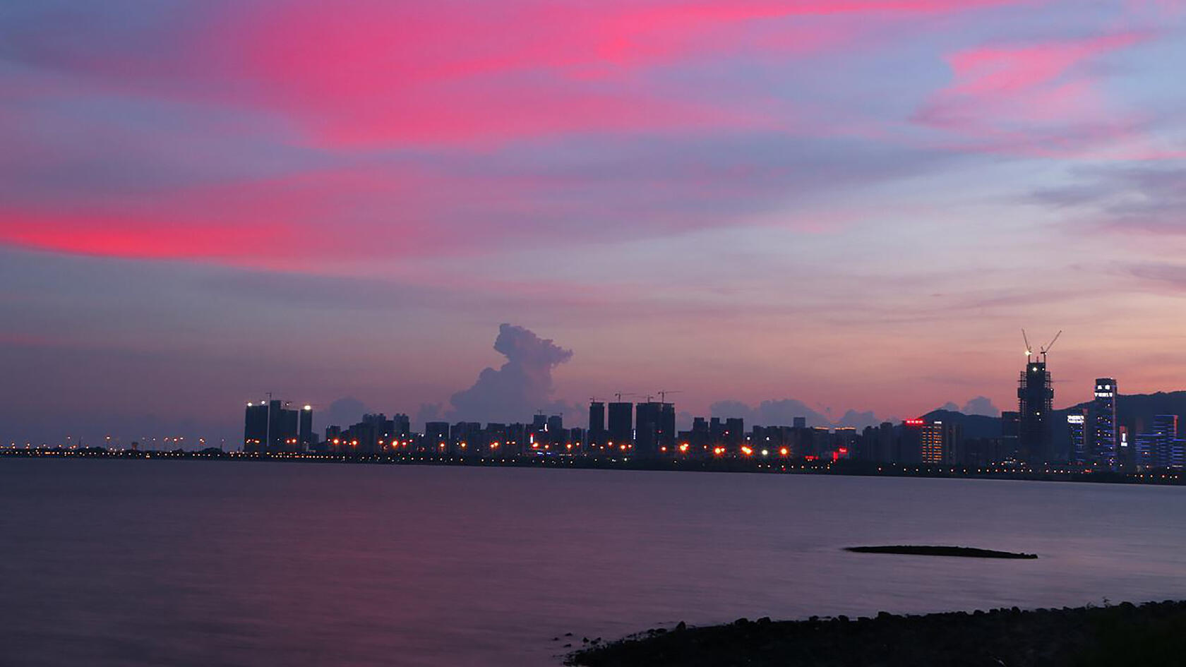 唯美夕阳下的大海，海边等好看景色风景壁纸图片套图7