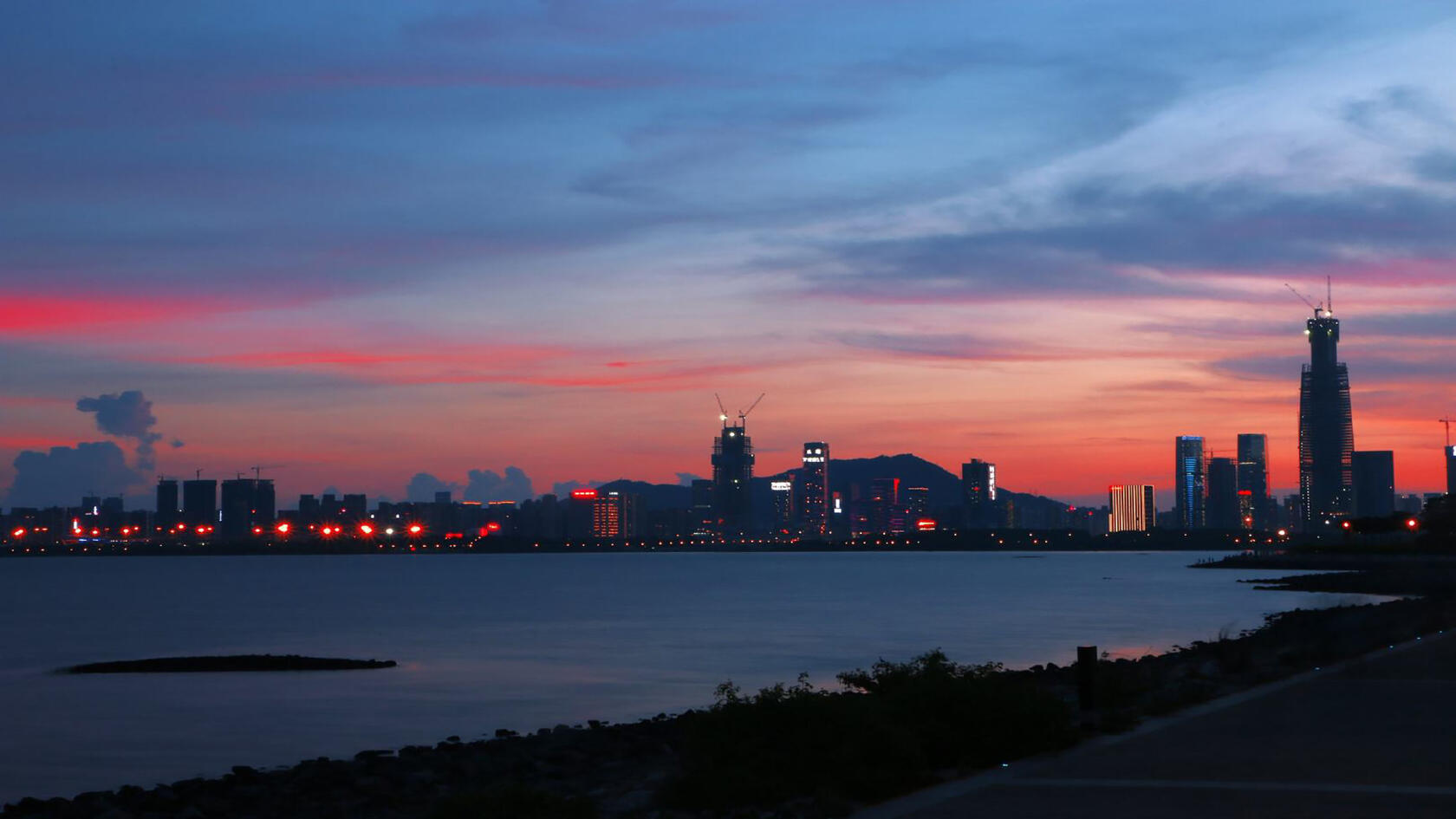 唯美夕阳下的大海，海边等好看景色风景壁纸图片套图6