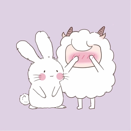 小绵羊和小兔子情侣头像好萌啊