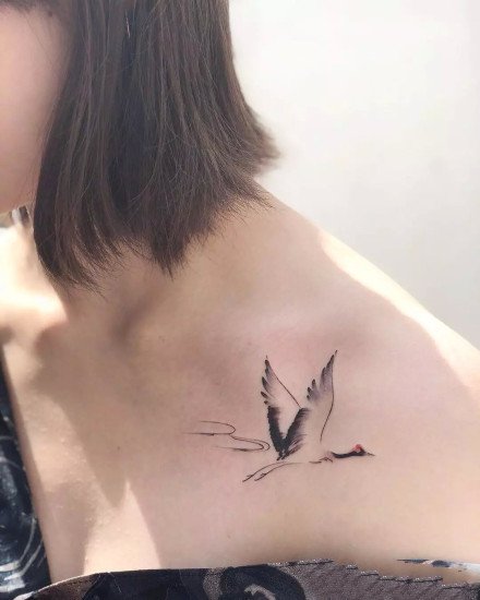 中国风特色简约清新水墨画动物纹身，适合女生的动物纹身小图案图片