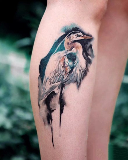 中国风特色简约清新水墨画动物纹身，适合女生的动物纹身小图案图片