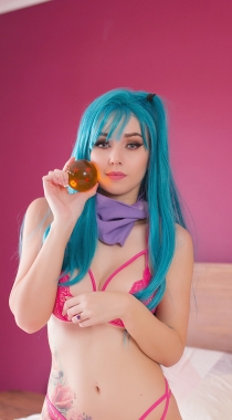 超性感欧美美女cosplay动漫《龙珠》角色布尔玛手机壁纸组图6