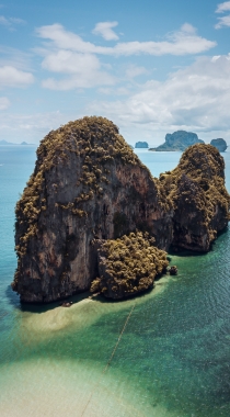 海上的礁石，溶洞风景手机背景图片组图7