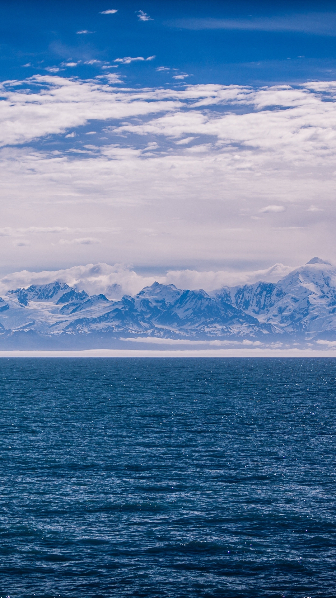 海上晚霞，海边的雪山手机壁纸套图套图11