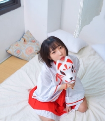 韩国美女姜仁卿性感日系狐狸猫和服，及面具魅惑私房写真图片