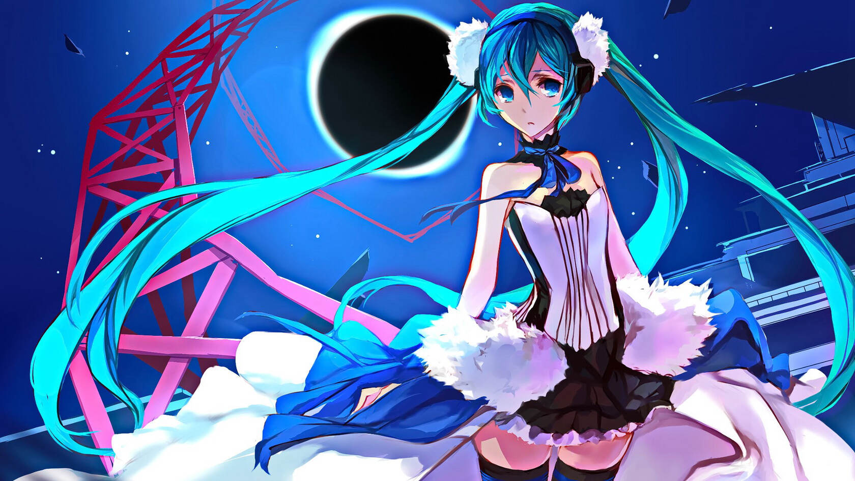 拉小提琴的初音，动漫虚拟人物初音未来的唯美壁纸图片套图5