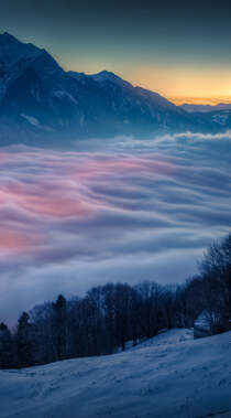 唯美的云海，雪山，山脉高清手机壁纸组图2