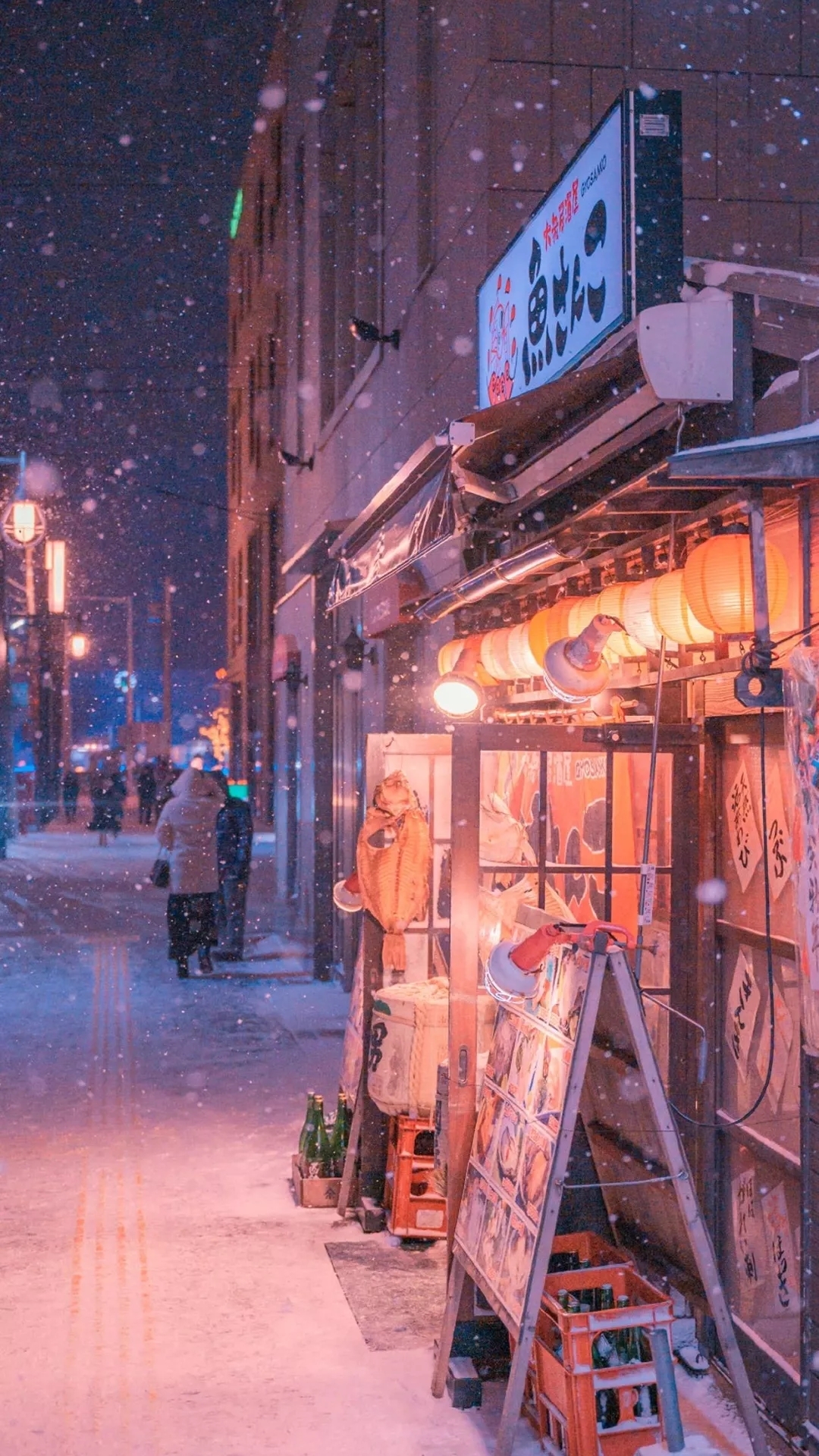 唯美的冬季城市街景，白雪皑皑很美的手机壁纸第1张壁纸