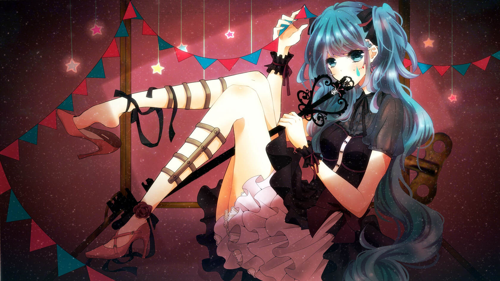 日本动漫虚拟人物初音未来创意炫彩桌面壁纸套图7