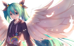 动漫二次元美少女人物初音未来的大翅膀绝美插画壁纸组图2