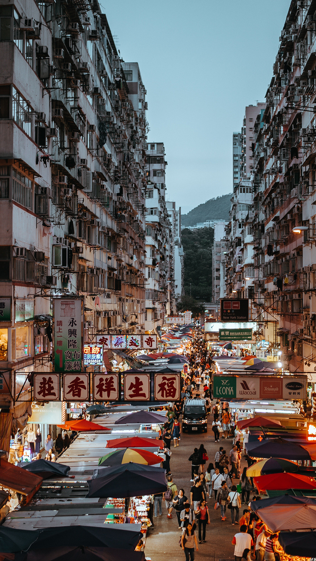 繁华的香港夜市，法国埃菲尔铁塔手机壁纸第1张壁纸