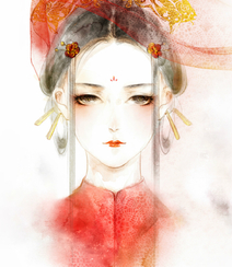 古风美人，唯美古风美人手绘插画美图，绘师画画的慕白作品组图9