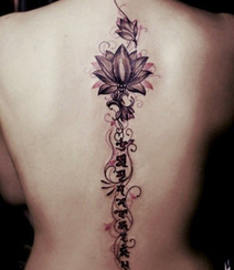 梵花纹身图案，女生背部精美好看的梵花纹身图案图片组图2