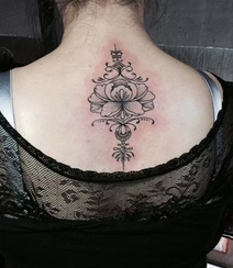 梵花纹身图案，女生背部精美好看的梵花纹身图案图片组图8