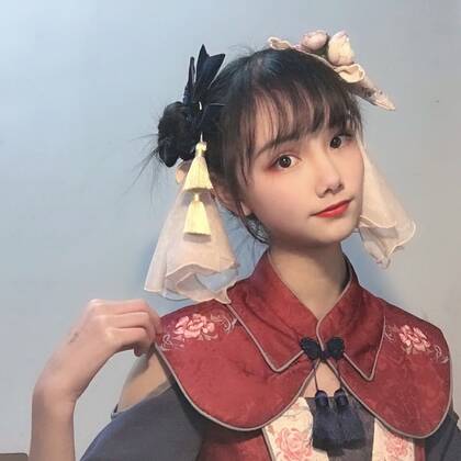 双丸子头可爱小姐姐cosplay汉服小丫鬟QQ头像