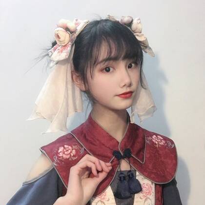 双丸子头可爱小姐姐cosplay汉服小丫鬟QQ头像