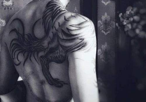 穷奇纹身图案图片作品，适合男生的神话生物穷奇纹身图片图片