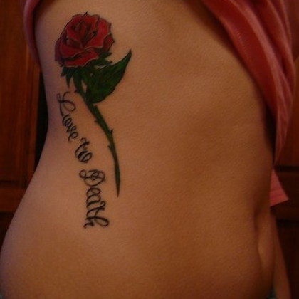 玫瑰花纹身图案，性感女人各部位玫瑰花纹身图案图片作品