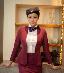 迷人的空姐，绝世美女尤物安然Maleah空姐制服装短裙高清写真图集组图2