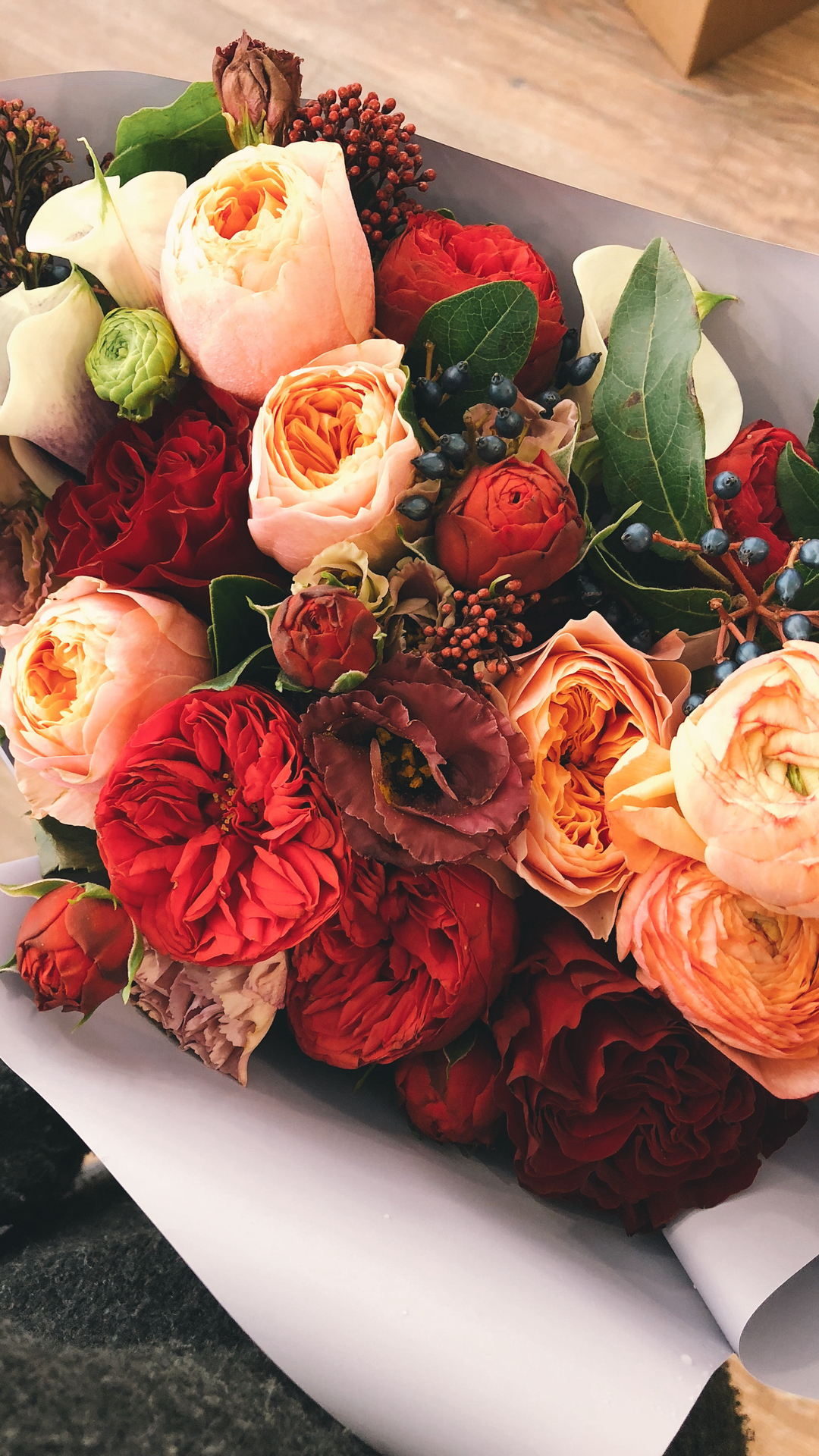美丽的玫瑰花束插花艺术高清植物手机壁纸套图1