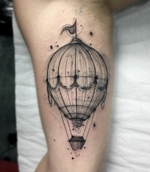 灯泡和热气球怎么这么像？可爱灯泡和热气球纹身图案男作品欣赏组图4