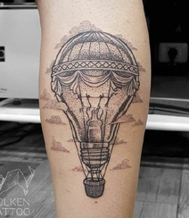 灯泡和热气球怎么这么像？可爱灯泡和热气球纹身图案男作品欣赏组图8