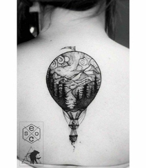 灯泡和热气球怎么这么像？可爱灯泡和热气球纹身图案男作品欣赏组图6