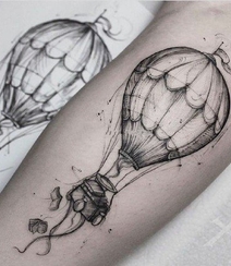 灯泡和热气球怎么这么像？可爱灯泡和热气球纹身图案男作品欣赏组图9