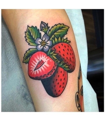 好多可爱的水果，女生身体各部位的可爱水果彩绘纹身图片组图6