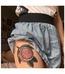 好多可爱的水果，女生身体各部位的可爱水果彩绘纹身图片
