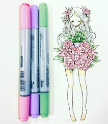 简单马克笔手绘图片，美丽的花仙子，每一个都是小仙女组图6
