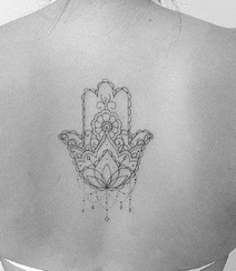 女性身体各部位法蒂玛之手纹身图案图片作品组图5