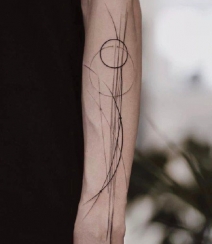 线条感很强的男生手臂几何纹身图案图片作品组图1