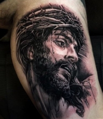 耶稣纹身，宗教类纹身图案耶稣精美创意纹身图片作品组图1
