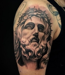 耶稣纹身，宗教类纹身图案耶稣精美创意纹身图片作品组图2
