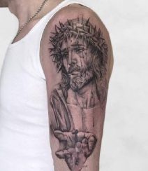 耶稣纹身，宗教类纹身图案耶稣精美创意纹身图片作品组图8