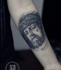 耶稣纹身，宗教类纹身图案耶稣精美创意纹身图片作品组图10